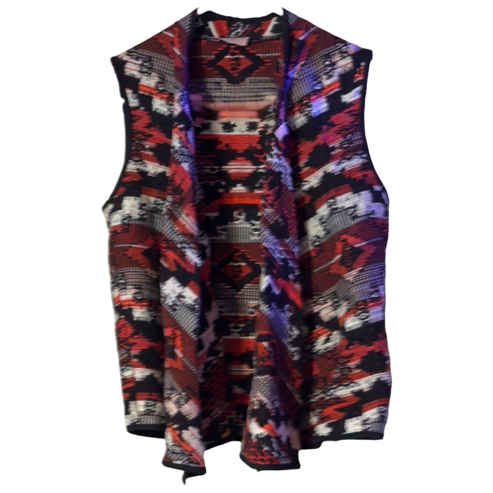 Nell open front vest w/southwestern pattern Dry clean only Women’s size 4 | gg1